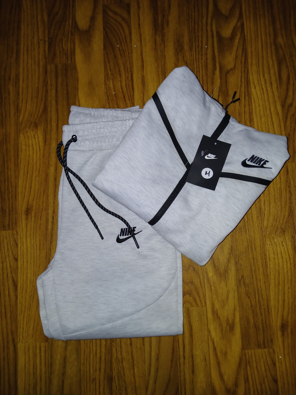 Nike Kids Light Gray Fleece Jogger Bottoms - Casual Comfort